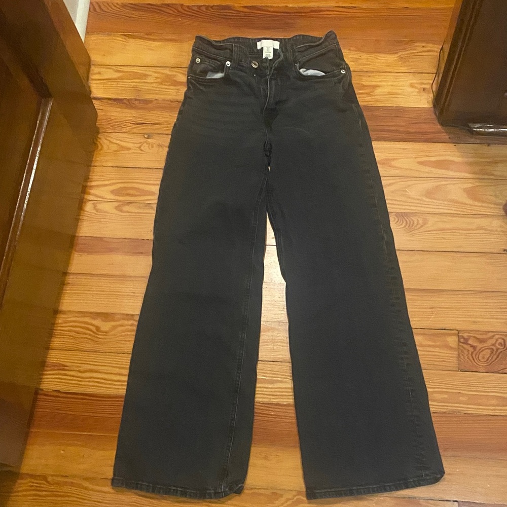 Black Wide-Leg Baggy H&M Jeans